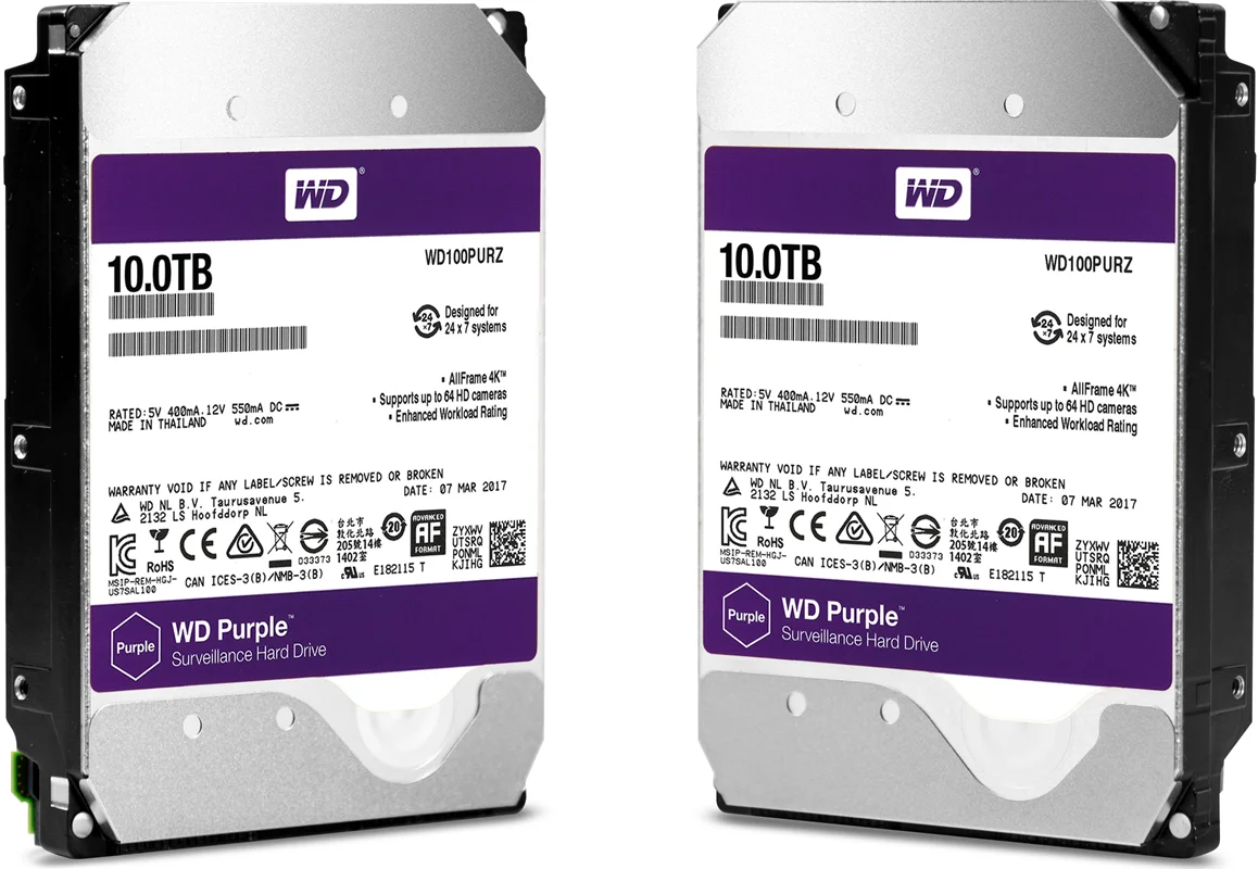 هارددیسک اینترنال وسترن دیجیتال ظرفیت 10 ترابایت مدل : Purple WD100PURz