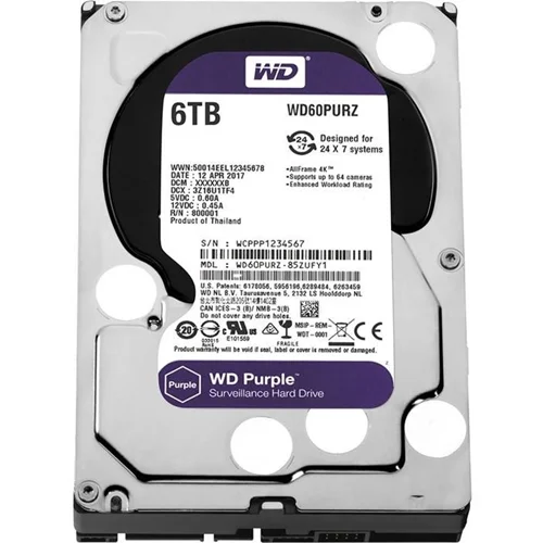 هارددیسک اینترنال وسترن دیجیتال ظرفیت 6 ترابایت مدل: Purple WD60PURZ